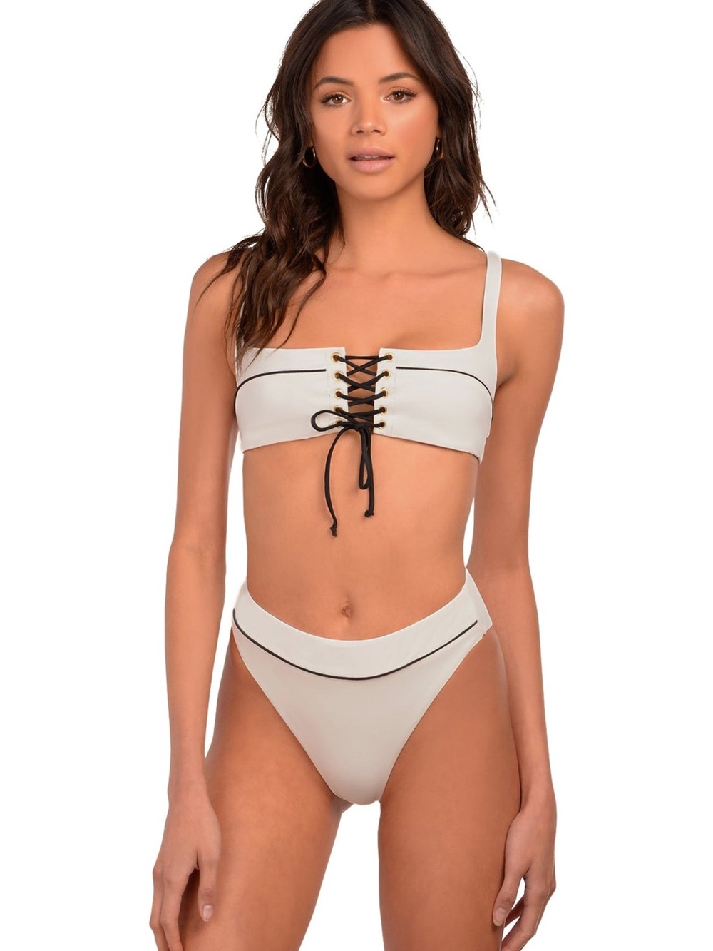 KYA Black & Cream Reversible Bikini Set